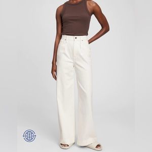 High-rise pleated wide leg trouser with Washwell by Gap Size 29 Short